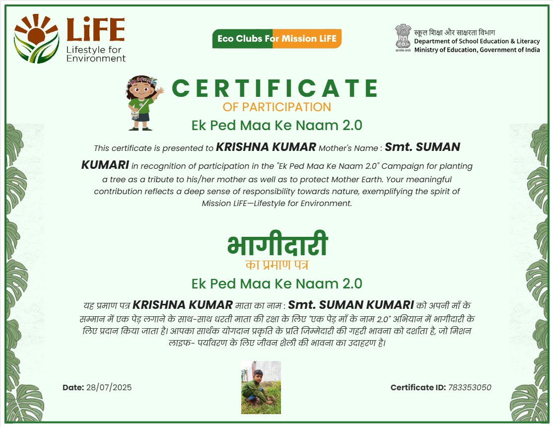Eco Clubs For Mission LiFE